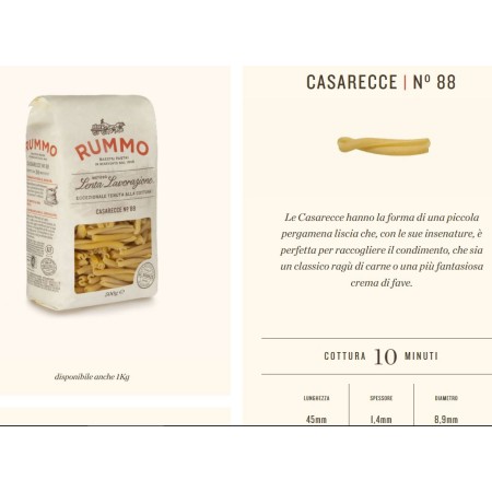 CASERECCE RUMMO 88 LENTA LAVORAZ. GR.500